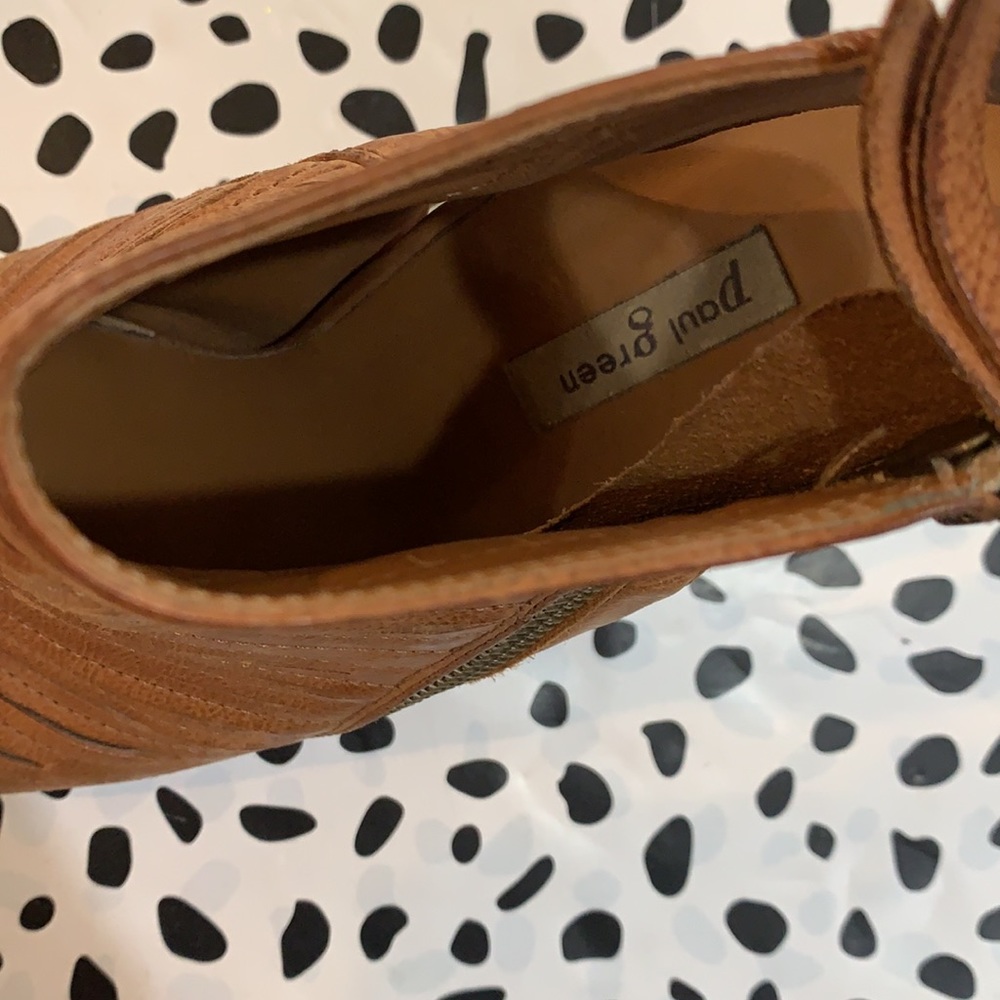 Paul Green Leather Ankle Peep Toe Booties - Picture 4 of 7